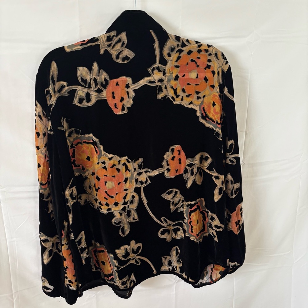 Vintage Y2K kimono outerwear blouse cardigan top black oriental XXL boho - Picture 6 of 7